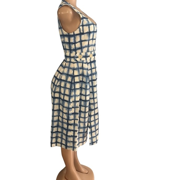Sportmax Blue and White Checkered Sleeveless Dress - Picture 8 of 8